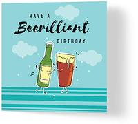 Have a BEERilliant Birthday - Birthday Card - Made from Recycled Materials - Greeting Cards for Friends, Family, Loved Ones - Made by UK Independent Artists - Compostable Packaging