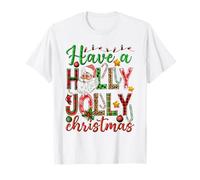 Have A Holly A Jolly Merry Christmas Santa Buffalo Plaid T-Shirt