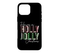 Have A Holly and Jolly Merry Christmas Leopard Buffalo Plaid Case for iPhone 16 Pro Max