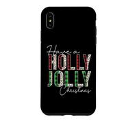 Have A Holly and Jolly Merry Christmas Leopard Buffalo Plaid Case for iPhone XS Max