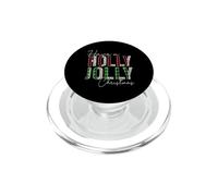 Have A Holly and Jolly Merry Christmas Leopard Buffalo Plaid PopSockets PopGrip for MagSafe