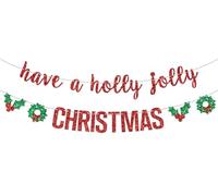 Have a Holly Jolly Christmas Banner, Merry Christmas, Feliz Navidad, Xmas Holidays Winter Party Decorations Supplies