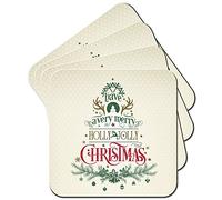 Have A Merry Holly Christmas Coaster/Pack of Coasters