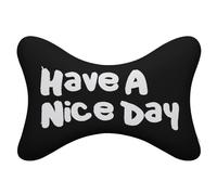 Have A Nice Day 2 Pcs Car Headrest Pillow Memory Foam Neck Pillows for Driving And Travel