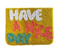 Have A Nice Day clutch bag Gold