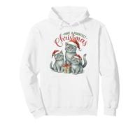 Have A Purrfect Christmas Cat Russian Blue Family Santa Hat Pullover Hoodie