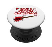 Have A Rockin' Christmas, Bass Guitar Teacher Bassist Xmas PopSockets Adhesive PopGrip