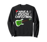 Have A Rockin' Christmas, Electric Guitar Guitarist (Green) Sweatshirt
