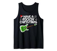 Have A Rockin' Christmas, Electric Guitar Guitarist (Green) Tank Top