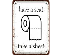 Have A Seat Take A Sheet Vintage Metal Aluminum Tin Sign Door Signs Exterior Home Cave Garage bar Country Poster Club Wall Plaque Decoration Retro Aluminum Sign 8x12 Inch