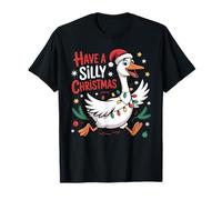 Have A Silly Christmas Funny Goose Santa Lights X-Mas T-Shirt