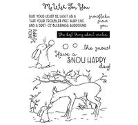 Have a Snow Happy Day Bunny Rabbit Snowball Christmas Dies and Stamps for Card Making DIY Scrapbooking Paper Crafting Embossing Stencils Die cuts Template Photo Album Decor