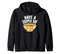 Have A Souper Day Cute Kawaii Soup Pun Fun Zip Hoodie