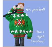 Have A Stylish Christmas Greeting Card One Lump or Two Holy Mackerel Cards