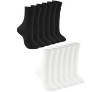 HAVE A TREE 3-6 pairs Womens Black White Socks Cotton Casual Calf Socks (H006-63B/3W)