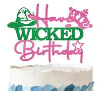 Have a Wicked Birthday Cake Topper - Glitter Wicked Birthday Party Decorations for Pink and Green Princess Party Supplies