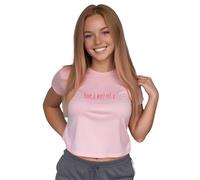 Have a Word Ref Funny Womens Baby Tee England European Football Short Top, S, Light Pink