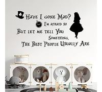 Have I Gone Mad?... Alice in Wonderland, Mad Hatter Children's Book Quote Decal Wall Sticker [Large] [Black]