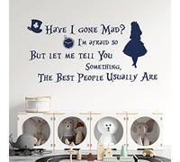 Have I Gone Mad?... Alice in Wonderland, Mad Hatter Children's Book Quote Decal Wall Sticker [Medium] [Cobalt]