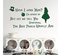 Have I Gone Mad?... Alice in Wonderland, Mad Hatter Children's Book Quote Decal Wall Sticker [XLarge] [Forest]
