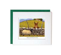 "Have I Got News for Ewe" Mounted Greeting Card by Thomas Joseph - Friendship Sheep Range