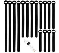 HAVE ME TD 150PCS Reusable Cable Ties - 4+6+8+10inch Multi-Purpose Hook & Loop Cable Straps, Black
