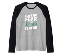 Have No Fear The Asian is Here Funny Saying Raglan Baseball Tee