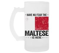 Have No Fear The Maltese Is Here Malta Flag Glass Beer Mug Cup Ice Cream Beer Mug Cup
