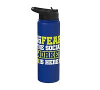 Have no Fear The Social Worker is here Stainless Steel Insulated Water Bottle