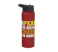 Have no Fear The Social Worker is here Stainless Steel Insulated Water Bottle