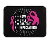 Have Only Positive Expectation Pink Ribbons Dish Drying Mat for Kitchen Absorbent Microfiber Pad Heat-resistant Drainer Mats Countertops Sinks Protector 18"x24"