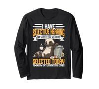 Have Selective Hearing Coffee Sarcastic Quote Retro Long Sleeve T-Shirt