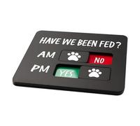 Have We Been Fed Sign For Dogs - AM/PM Feeding With Yes/No Slider | Interactive Pet Meal Reminder Magnet For Fridge Wall, Kitchen Door | Daily Chart