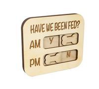 Have We Been Fed Sign, Wooden Feeding Reminder Tag, Creative Pet Feeding Decorations Cat， Feeding Reminder Pendant Dog Cat, Magnetic Notepads for Refrigerator (A)