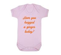 Have You Hugged A Ginger Today Question Statement Baby Grow Vest, 6-12 Months, Pastel Pink