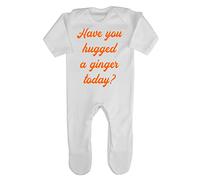 Have You Hugged A Ginger Today Question Statement Baby Romper Jumpsuit with feet, 0-3 Months, White