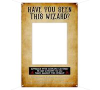 Have You Seen This Wizard Wanted Poster Frame Cutout Photo Prop Backdrop 3.3 x 5 FT - Vintage Magic Wizard Themed Photography Prop for Birthday Party Cosplay Baby Shower Decoration