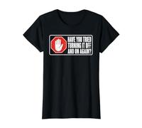 Have You Tried Turning It Off and On Again Funny IT Tech Value Graphic T-Shirt, Women, Black, M