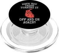 Have You Tried Turning It Off And On Again Heart Attack PopSockets PopGrip for MagSafe