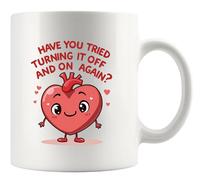 Have You Tried Turning It Off And On Again Heart Surgery Survivor Recovery Gifts Heartbeat For Coronary Artery Patient From Friends Family Ceramic Mug 11 oz White