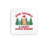 Have Yourself A Crispy Little Nugget christmas xmas festive humerous meme novelty meme coaster drinks mat drinks coaster tea coffee cute fun funny pretty aesthetic