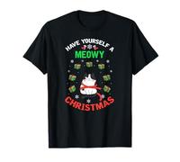 Have Yourself A Meowy Christmas Cute Cat Pun Humor T-Shirt