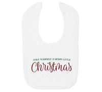 Have Yourself a Merry Little Christmas Cotton Baby bib - White