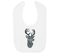 Have Yourself a Merry Little Christmas Deer Outline [BCX] Cotton Baby bib - White