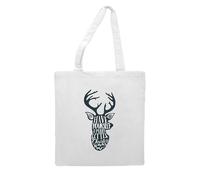 Have yourself a merry little Christmas deer outline [BCX] tote style shopping bag - white