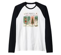 Have Yourself A Merry Little Christmas Snowy Scene Raglan Baseball Tee