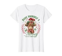 Have Yourself A Mooey Little Christmas Highland Cow Santa Value Graphic T-Shirt