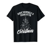 Have Yourself A Techie Little Christmas IT Technician Value Graphic T-Shirt, Men, Black, XL