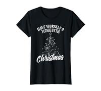 Have Yourself A Techie Little Christmas IT Technician Value Graphic T-Shirt, Women, Black, L