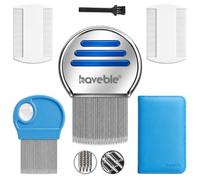 HAVEBLE Complete Nit Comb Kit | Removes Head Lice, Nits, Eggs, Fleas & Ticks | Lice Removal for Kids, Adults & Pets | Works on All Hair Types | Includes Stylish Storage Pouch & Maintenance Tools